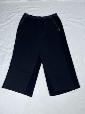 Elie Tahari Bergdorf Goodman Black Flowy Capris with Sheer Overlay Womens Size 6